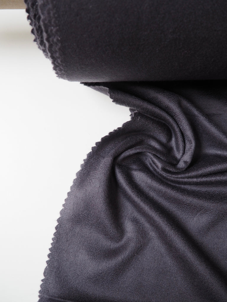 Ink Cashmere Wool Zibeline Coating