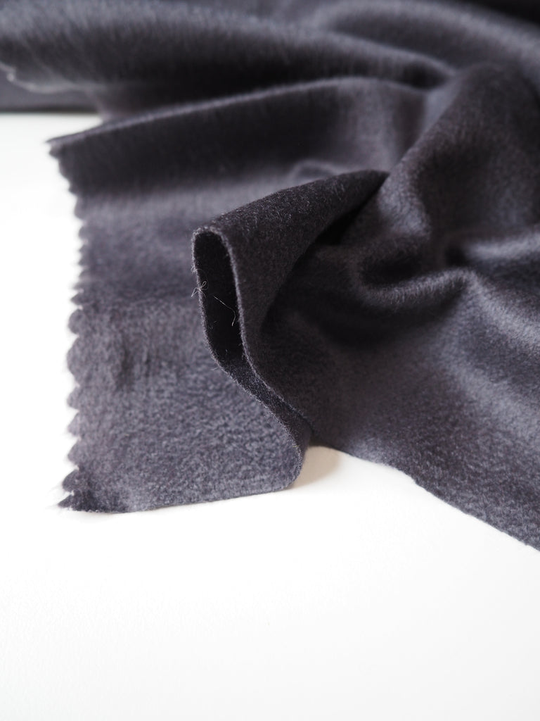 Ink Cashmere Wool Zibeline Coating