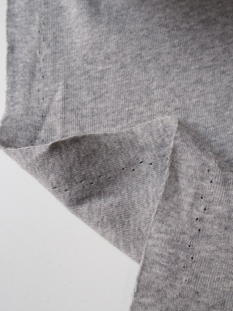 Grey Cotton 1x1 Rib Jersey