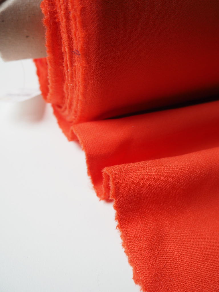 Orange Stretch Double Wool Crepe