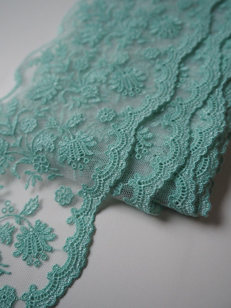 Aphrodite Aqua Lace Trim 130mm