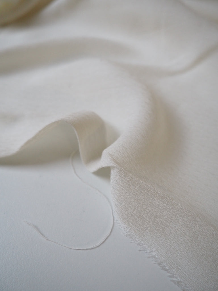 Ivory Textured Viscose Crepe