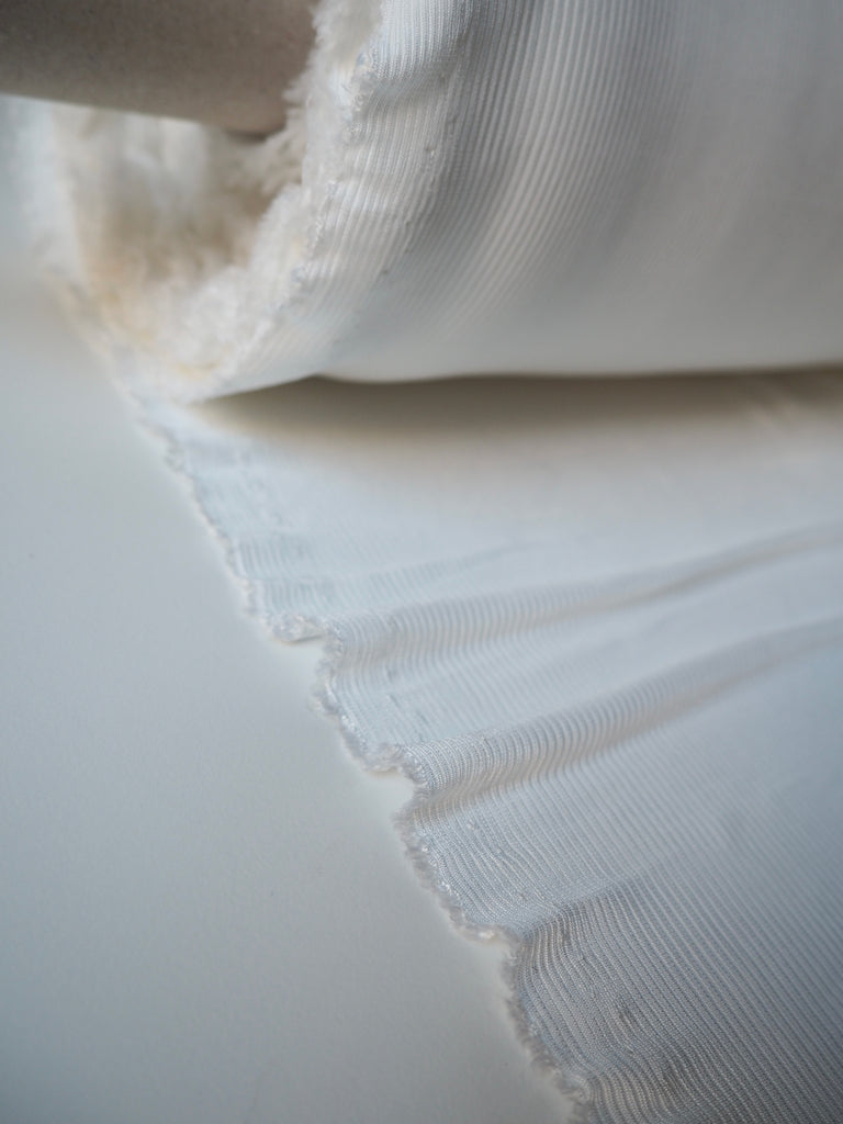 White Satin Rib Viscose Jersey