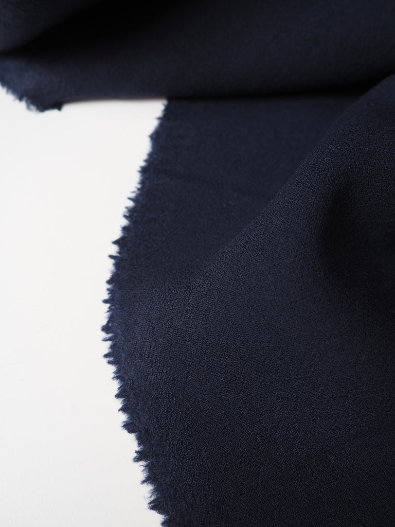 Navy Double Wool Crepe