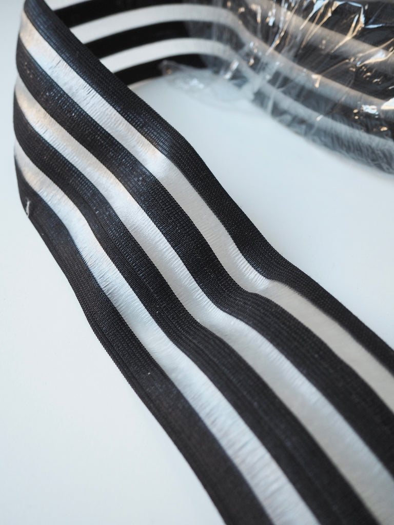 Black Sheer Stripe Wide Elastic