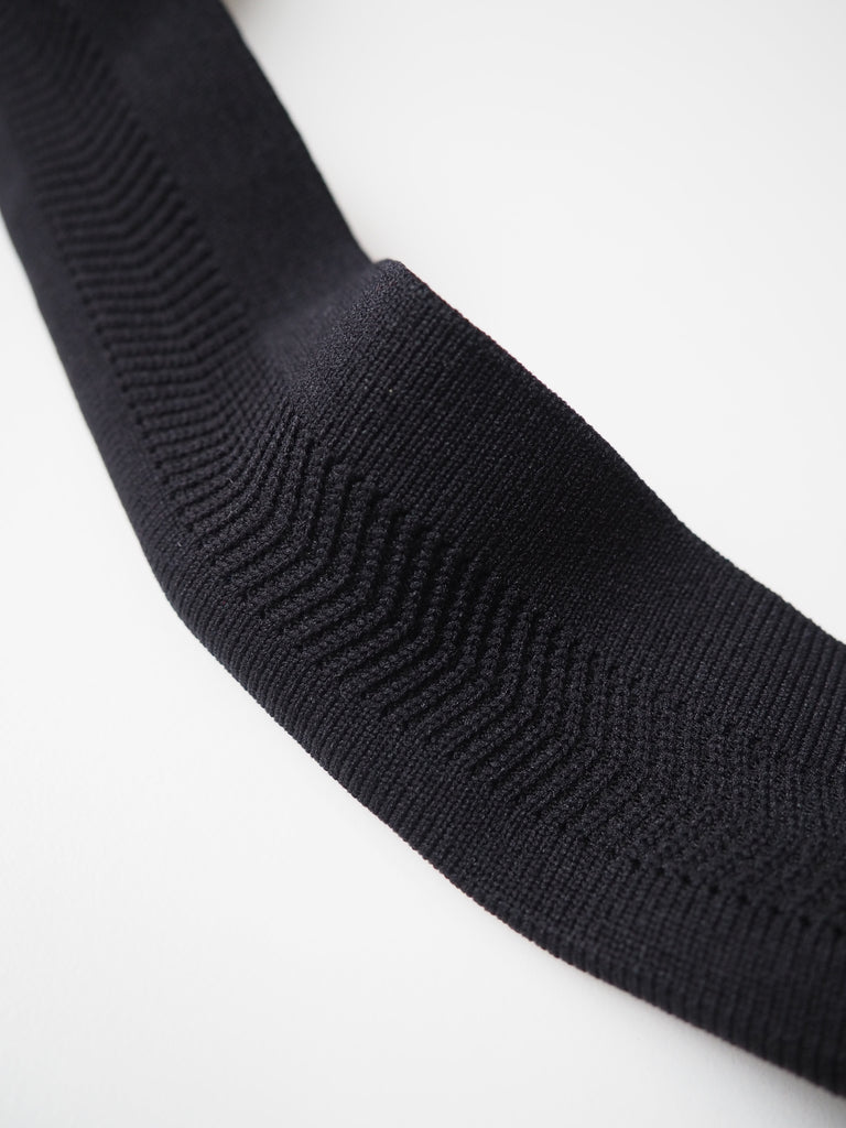 Black Herringbone Cotton Double Ribbed Cuff 4cm