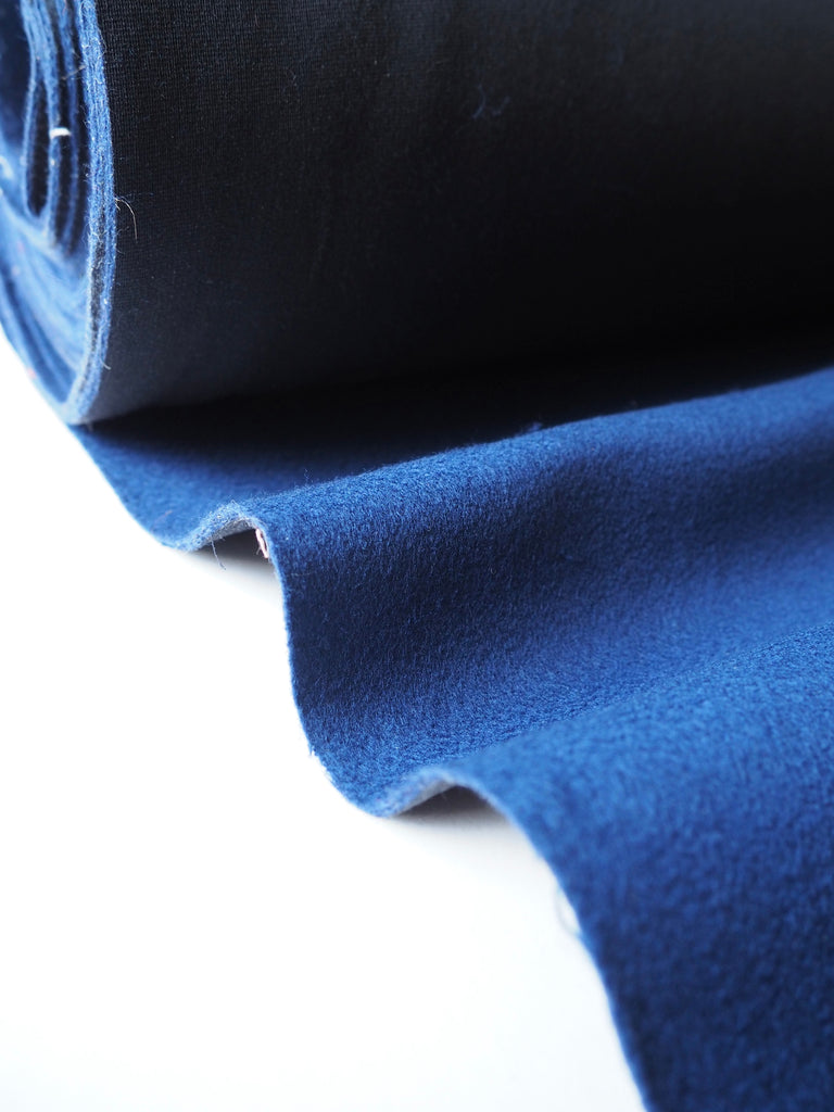 Indigo Interfaced Cashmere Wool Coating