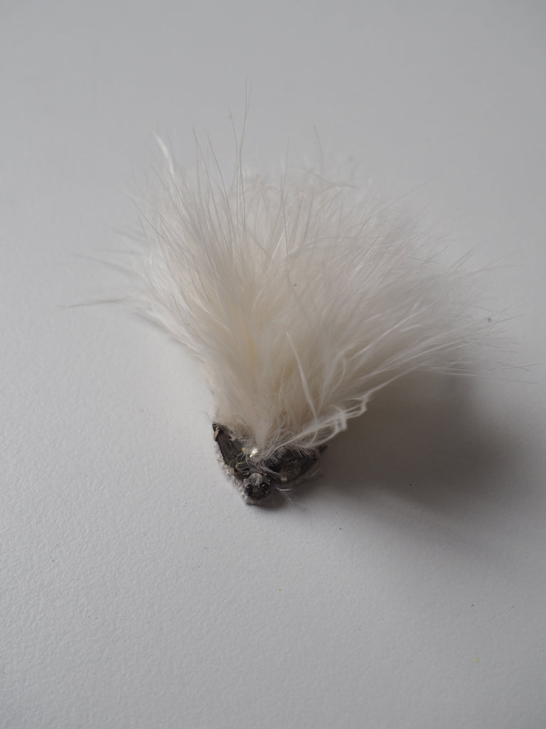 White Marabou Feather Gem Motif