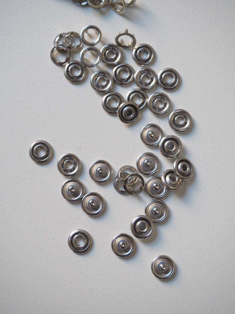 Small Silver Press Studs 5mm - 10 pairs