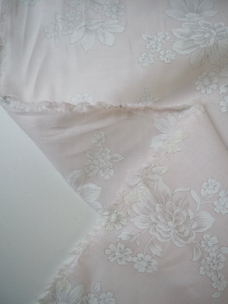 Blush Floral Print Cotton Voile