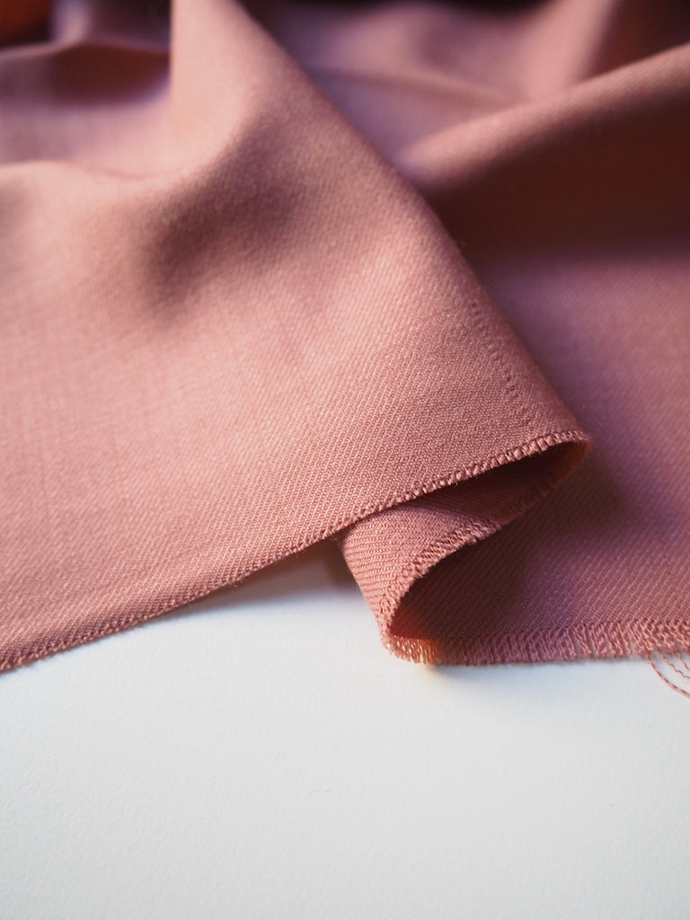 Dusty Rose Stretch Wool Twill