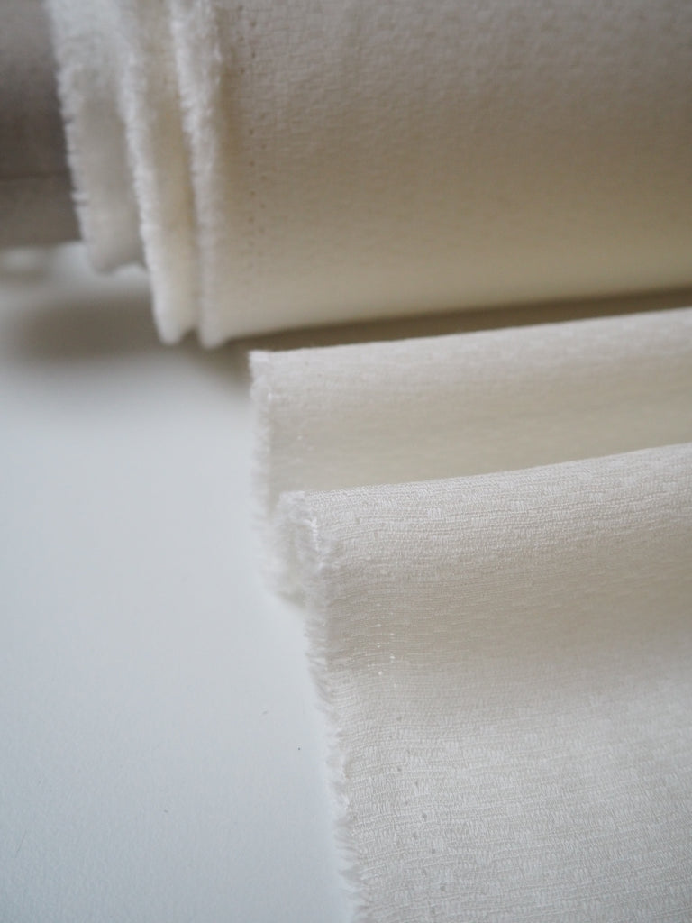 Ivory Textured Viscose Crepe