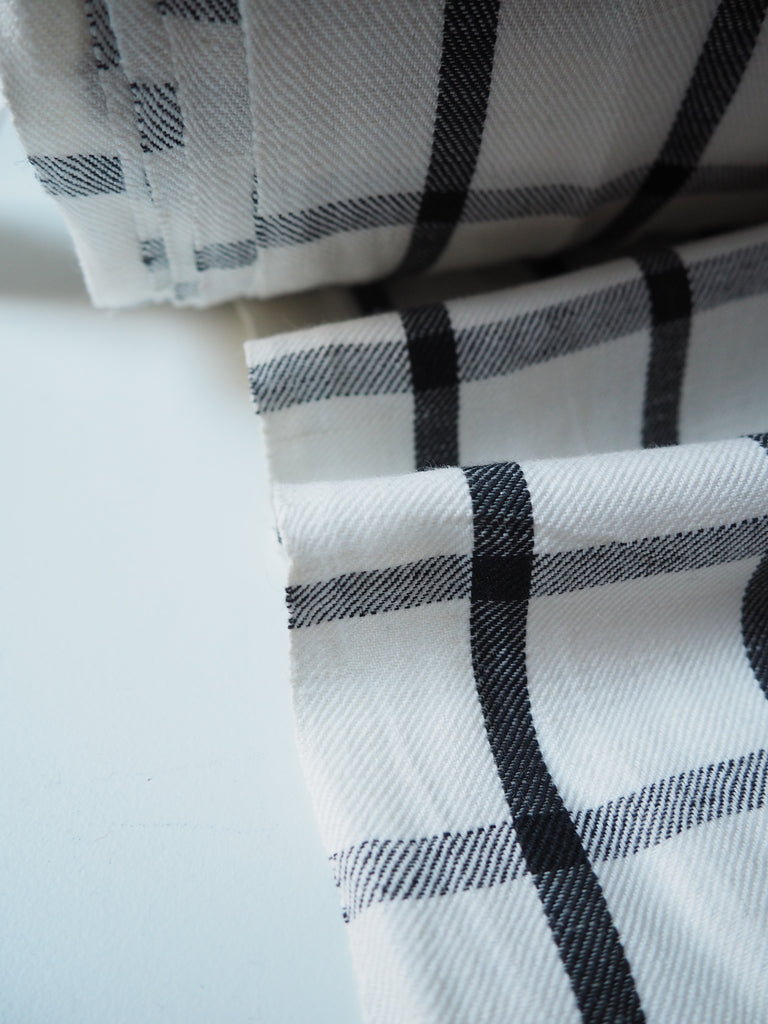 Black + White Check Twill Cotton