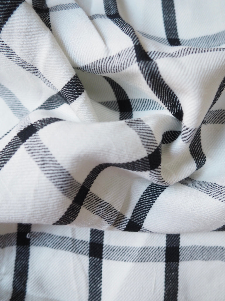 Black + White Check Twill Cotton