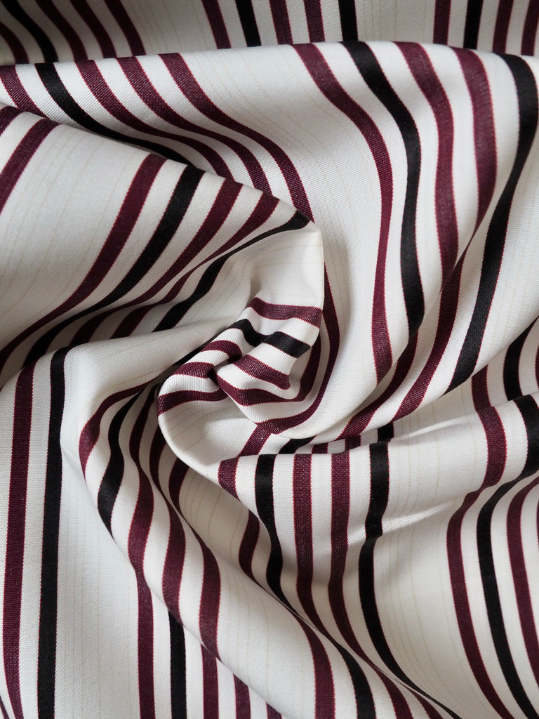 Wine Stripe Cotton Poplin