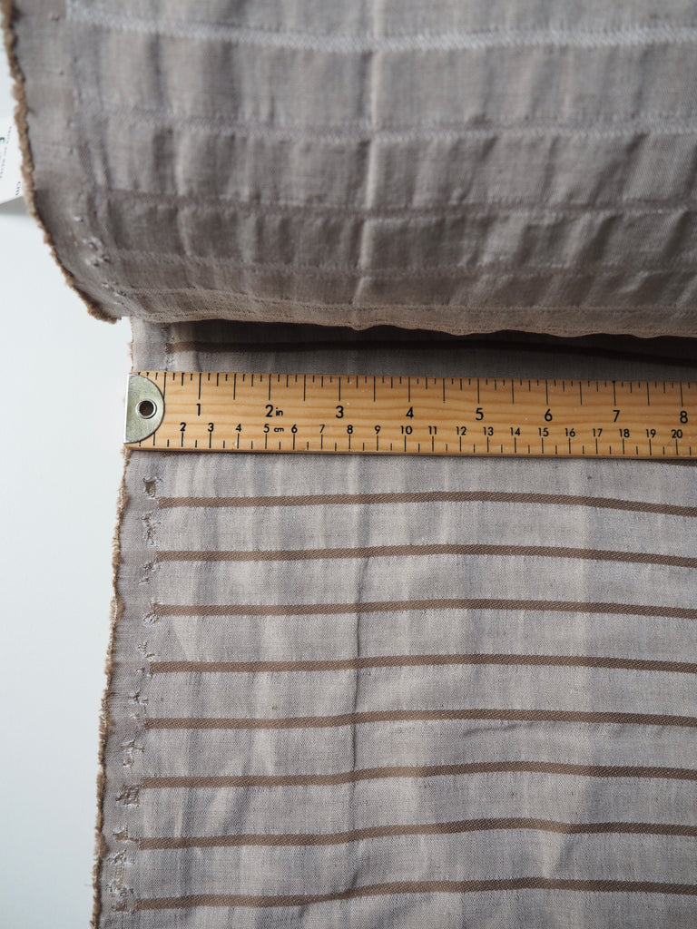 Latte Stripe Cotton Chambray