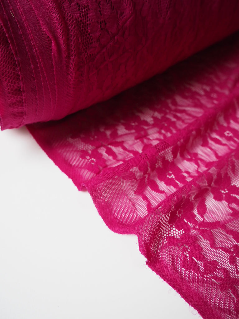 Fuchsia Flora Stretch Lace