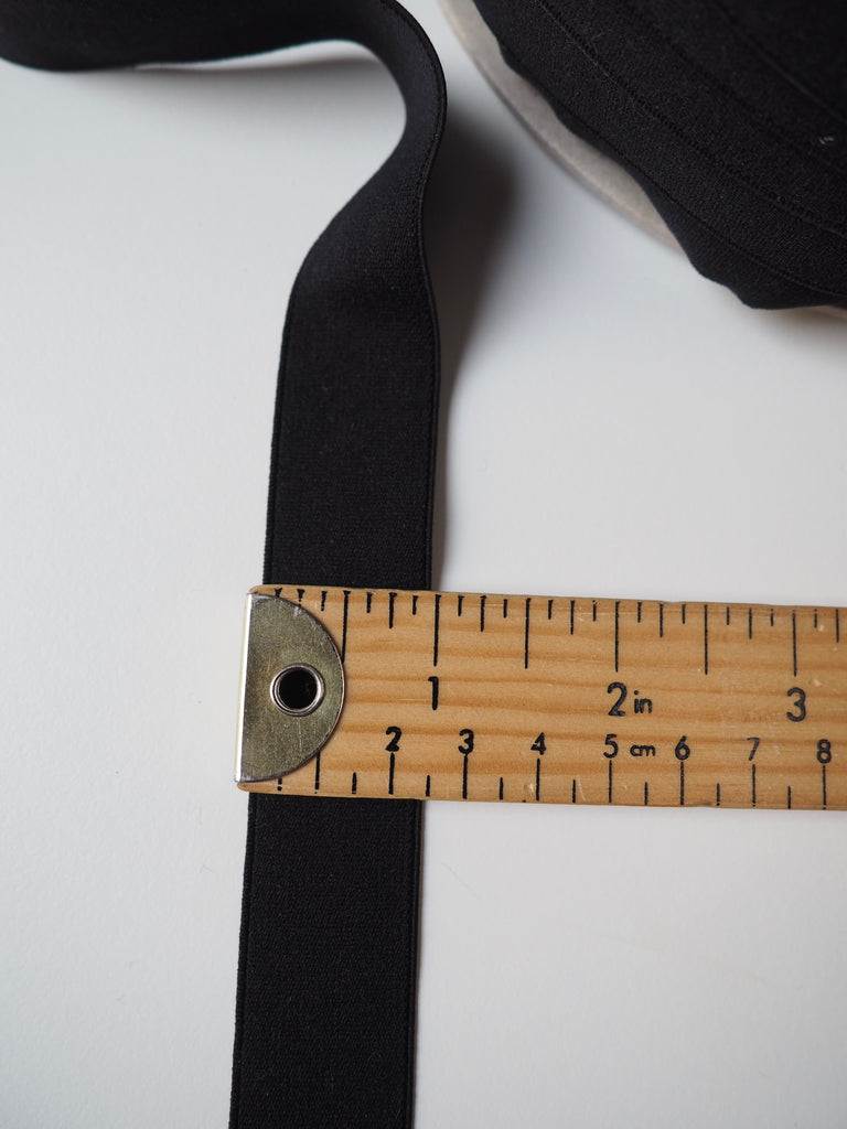 Black Plush Elastic 25mm