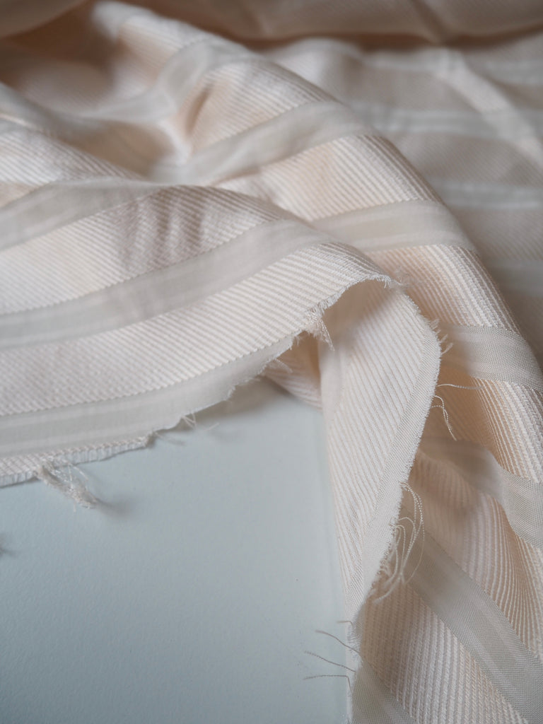 Pale Pink Twill Stripe Viscose