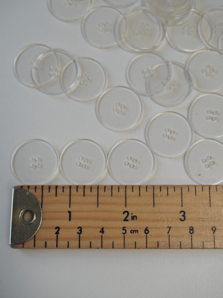 Clear Plastic Button 23mm