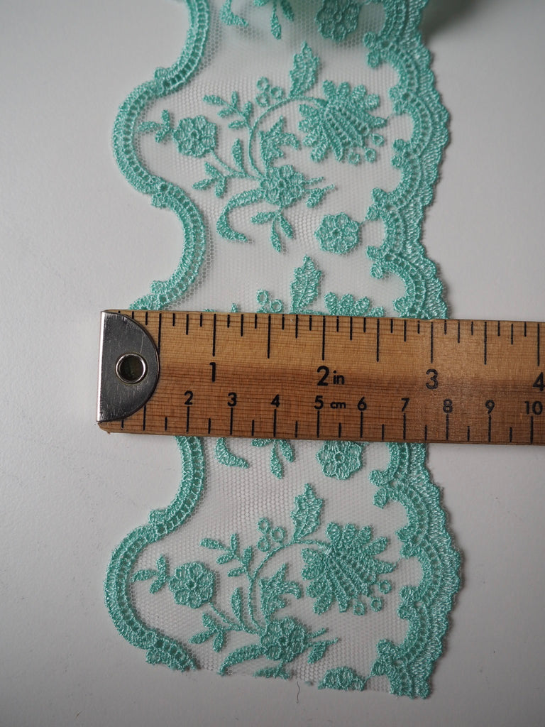 Aphrodite Aqua Lace Trim 85mm