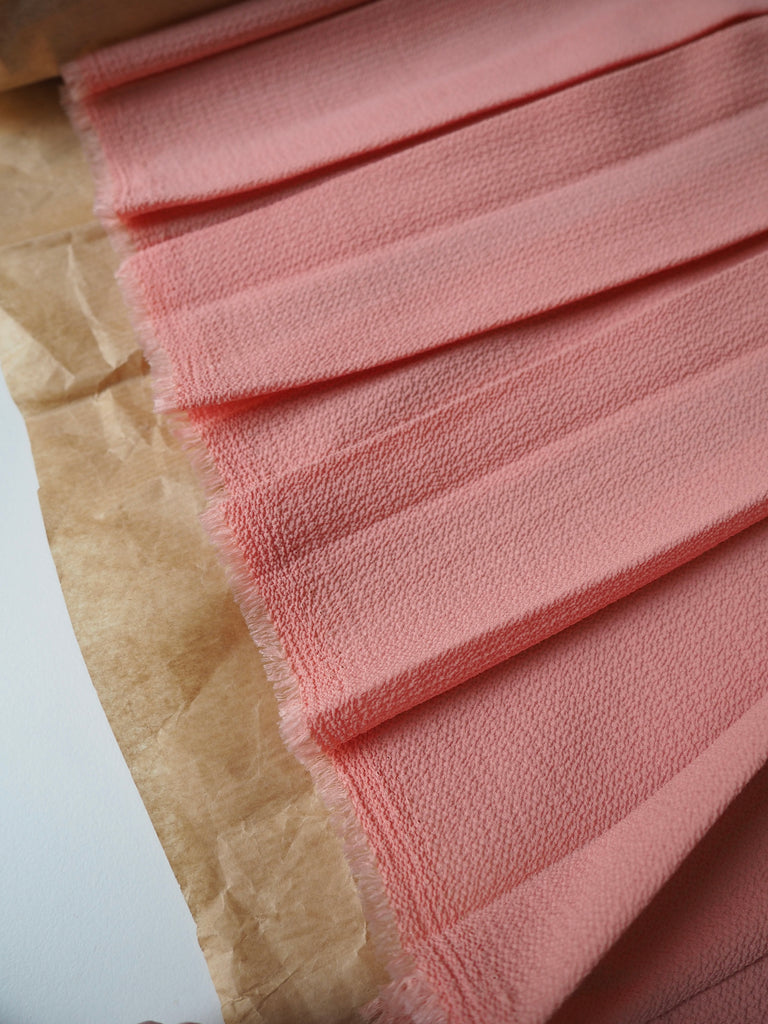 Peach Box-Pleated Crepe Panels 121cm Wide