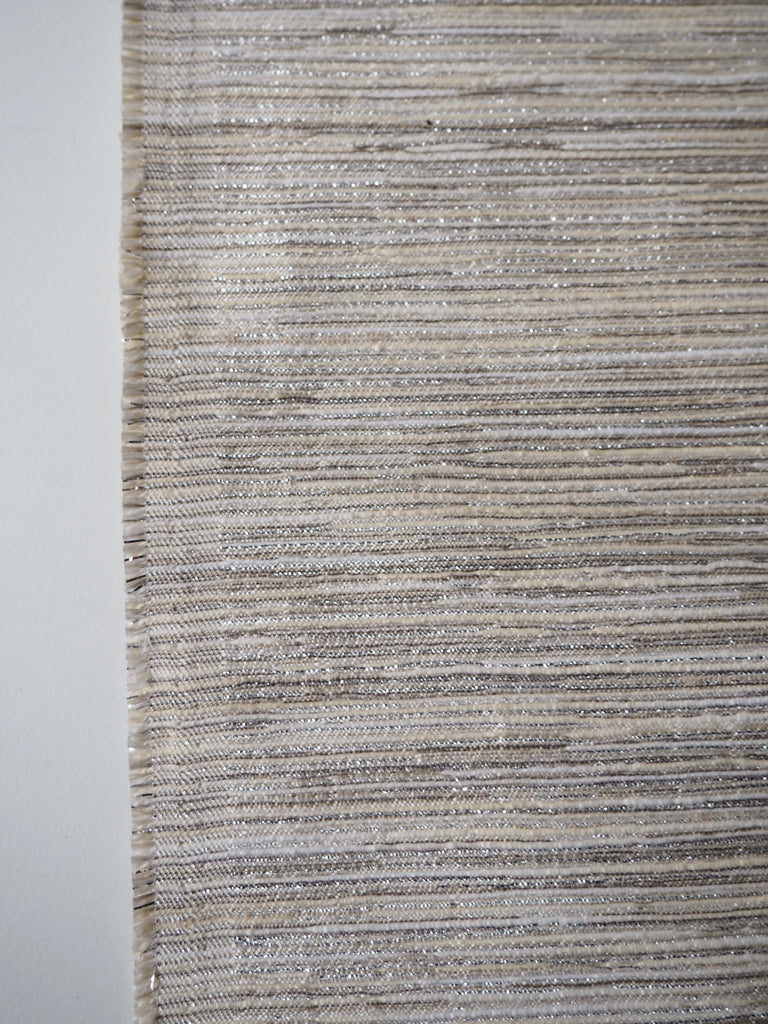 Sand + Silver Stripe Jacquard