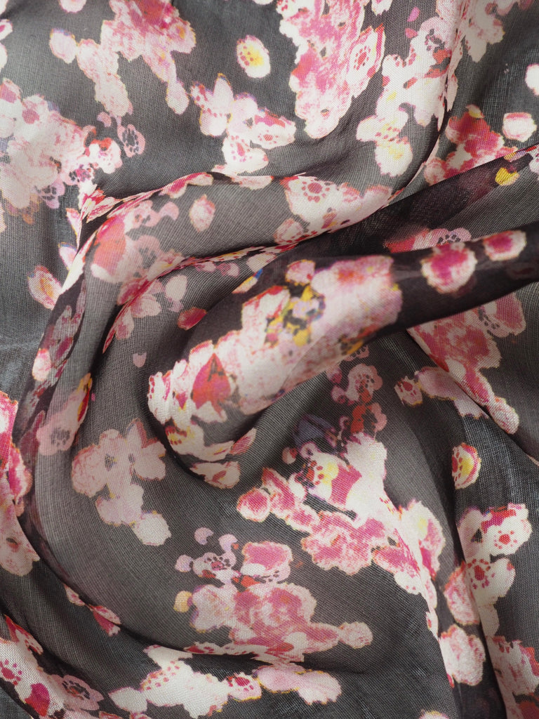 Ultra Cherry Blossom Silk Chiffon