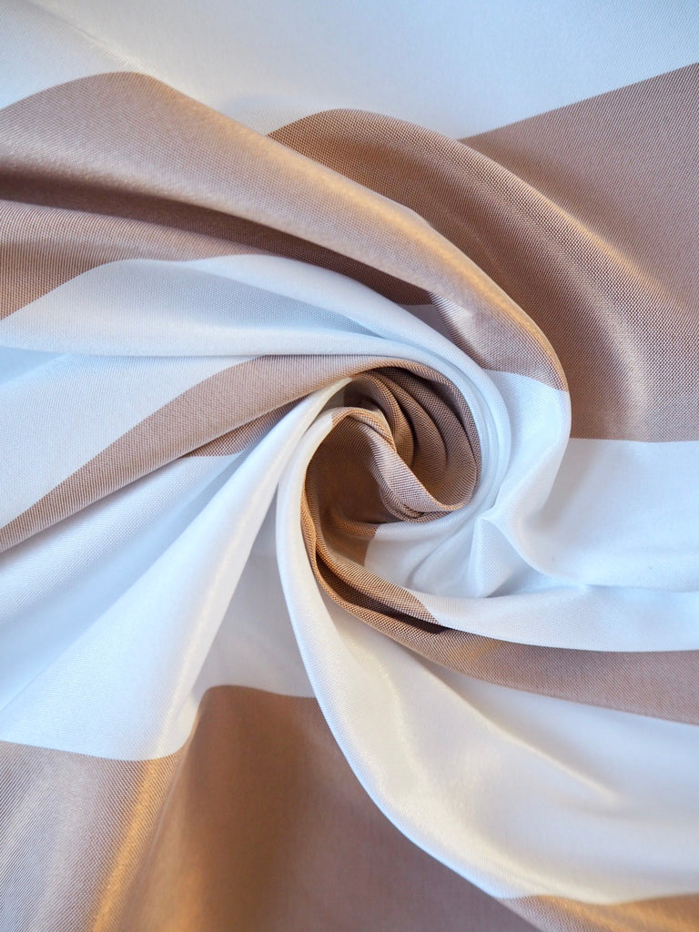 Coffee Stripe Taffeta