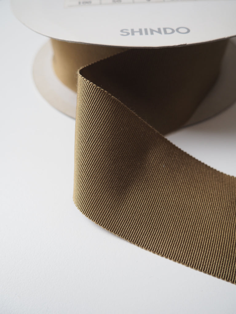 Shindo Olive Grosgrain Ribbon 50mm