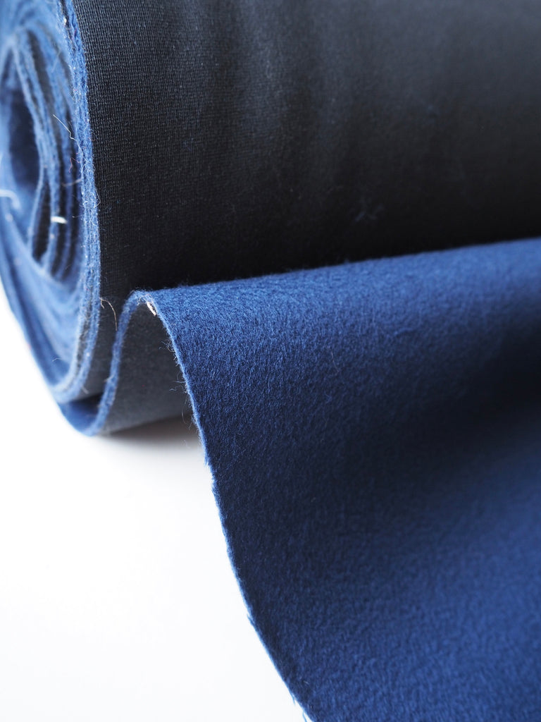 Indigo Interfaced Cashmere Wool Coating