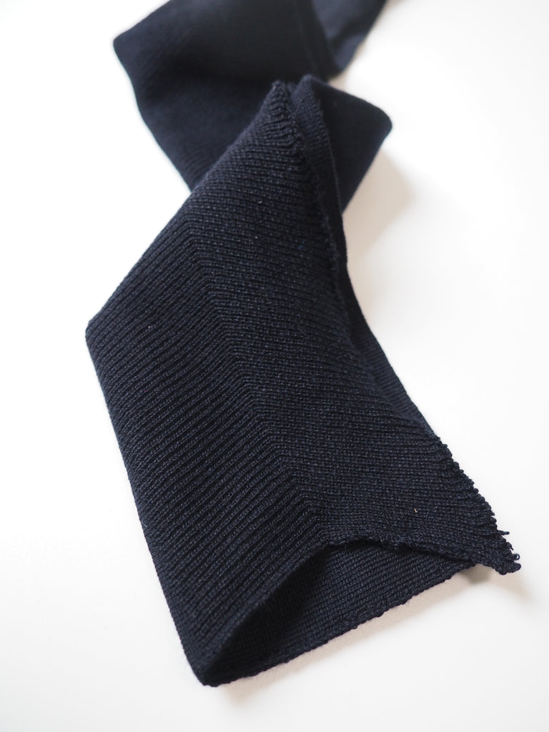 Navy Herringbone Wool Double Ribbed Cuff 9.5cm