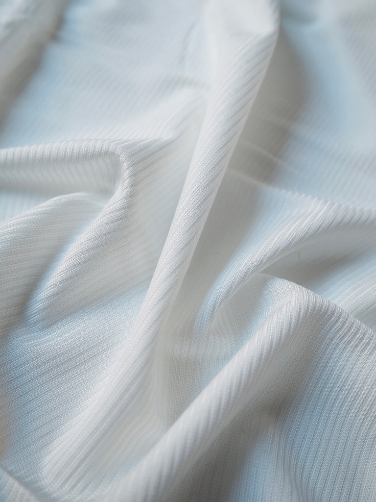 White Satin Rib Viscose Jersey