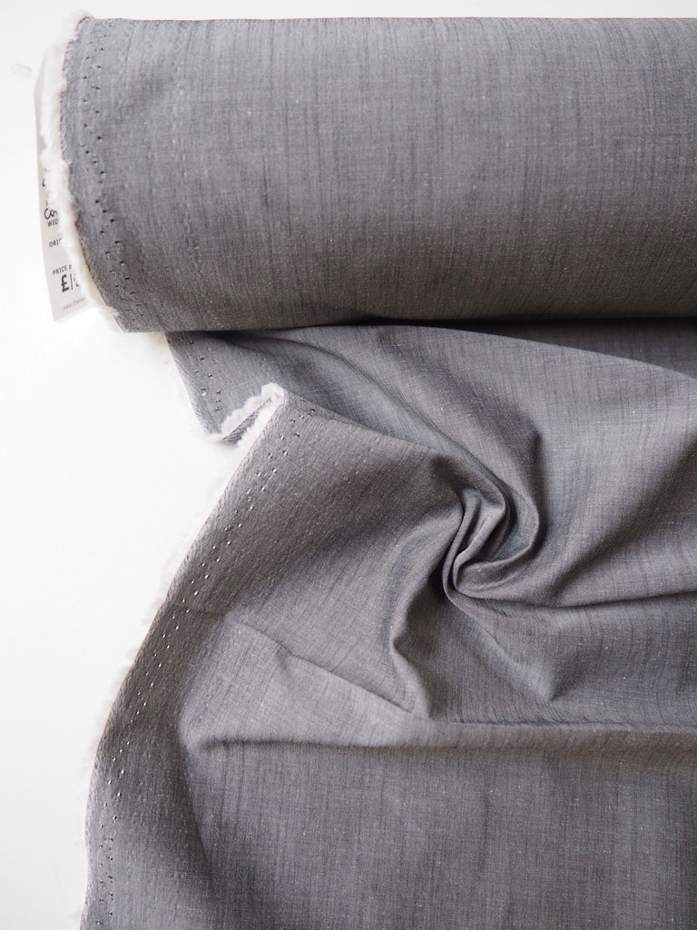 Grey Cotton Chambray Taffeta