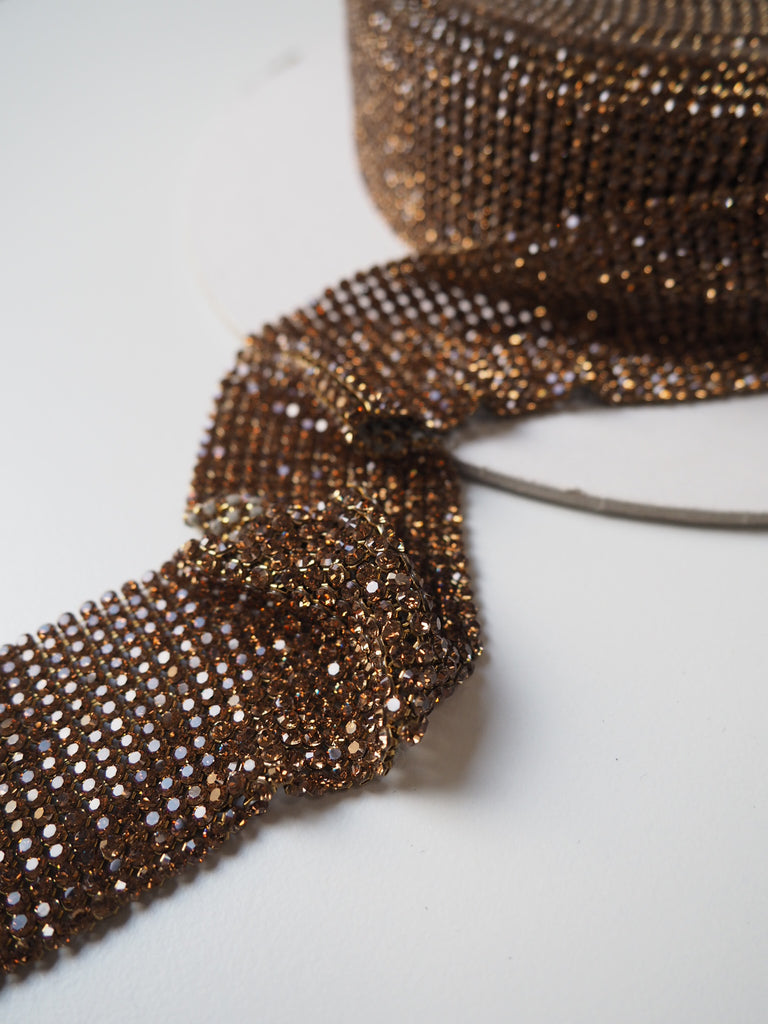 Swarovski Copper Crystal Chainmail Trim 45mm