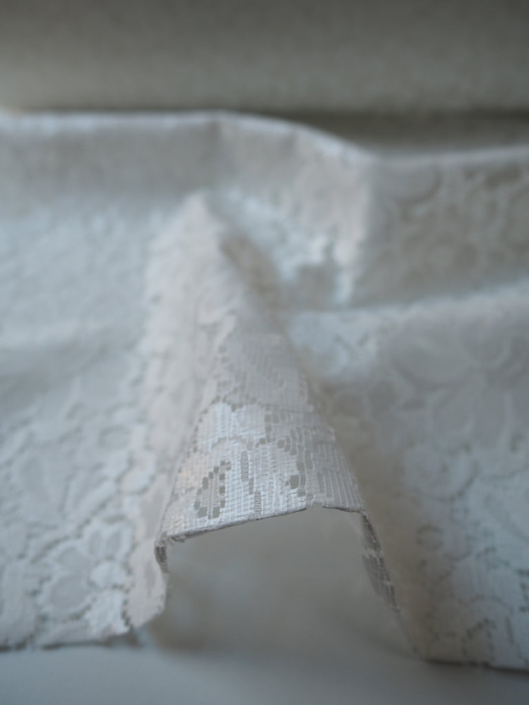 Ivory Gloss Floral Lace