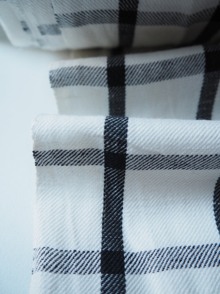 Black + White Check Twill Cotton