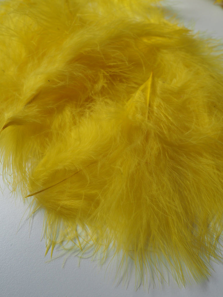 Yellow Turkey Coquille Feathers - 20 pieces