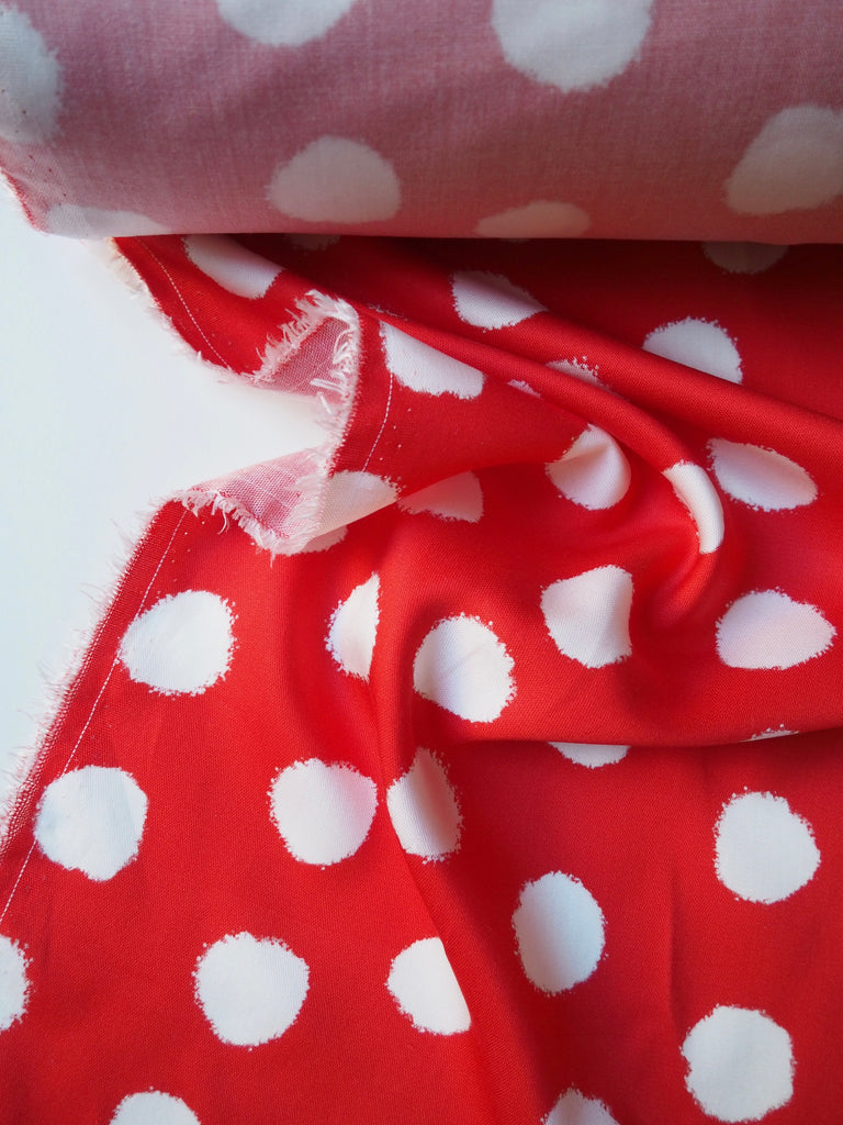 Scarlet Dot Viscose Sateen