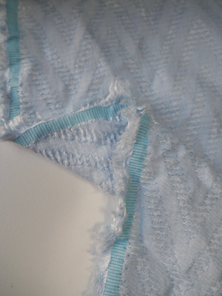 Ice Blue Viscose Chevron Jacquard