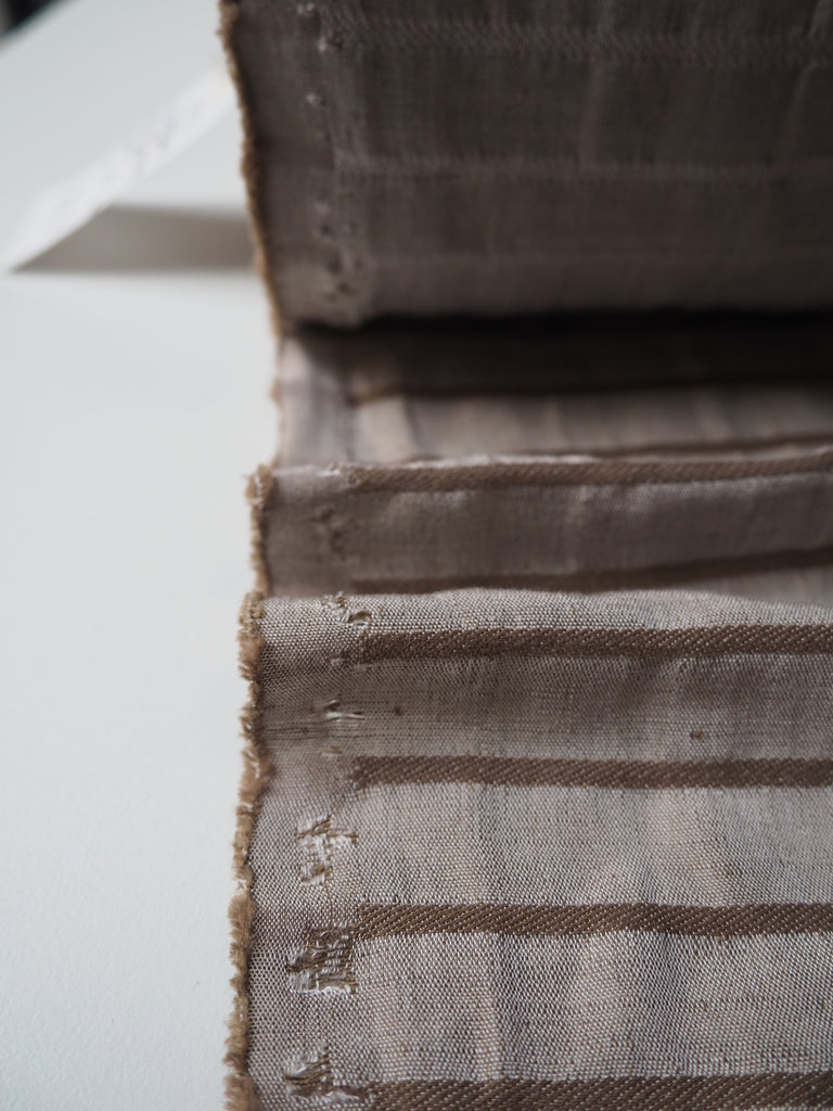 Latte Stripe Cotton Chambray