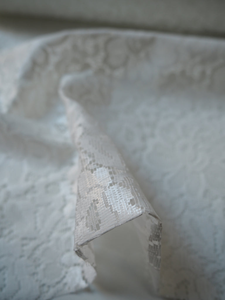 Ivory Gloss Floral Lace