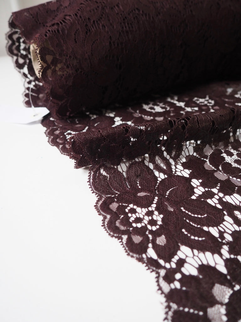 Mahogany Gloss Floral Lace