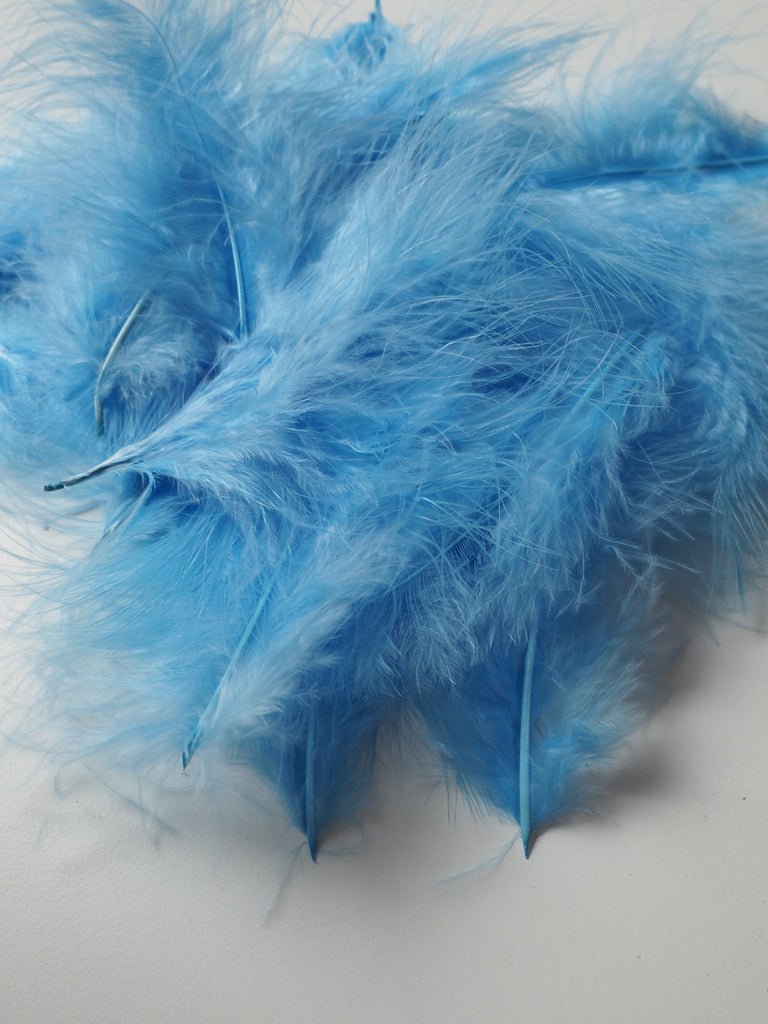 Cornflower Turkey Coquille Feathers - 20 pieces