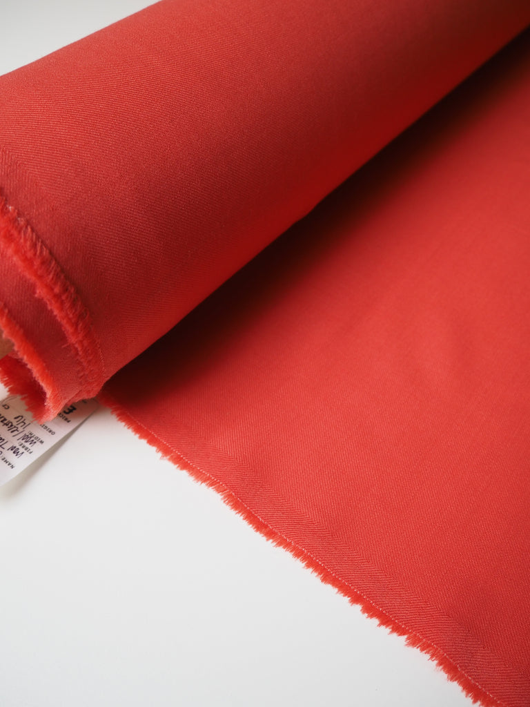 Coral Stretch Wool Twill