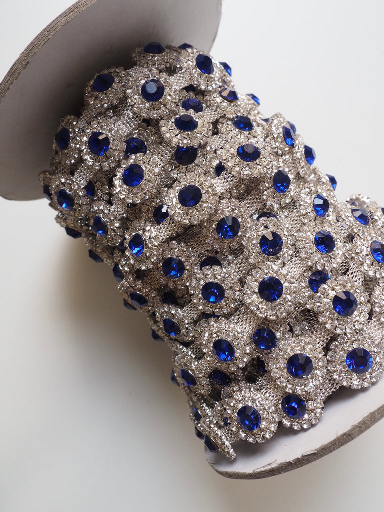 Sapphire Diamanté Cluster Trim - 15mm