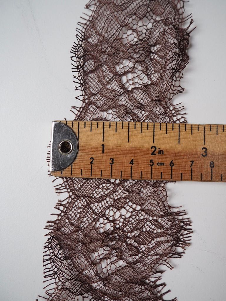 Hera Chocolate Lace Trim 75mm