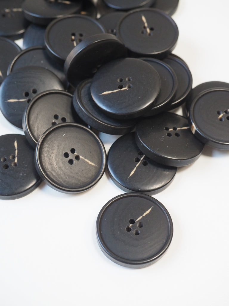 Dark Faux-Horn Plastic Button 26mm