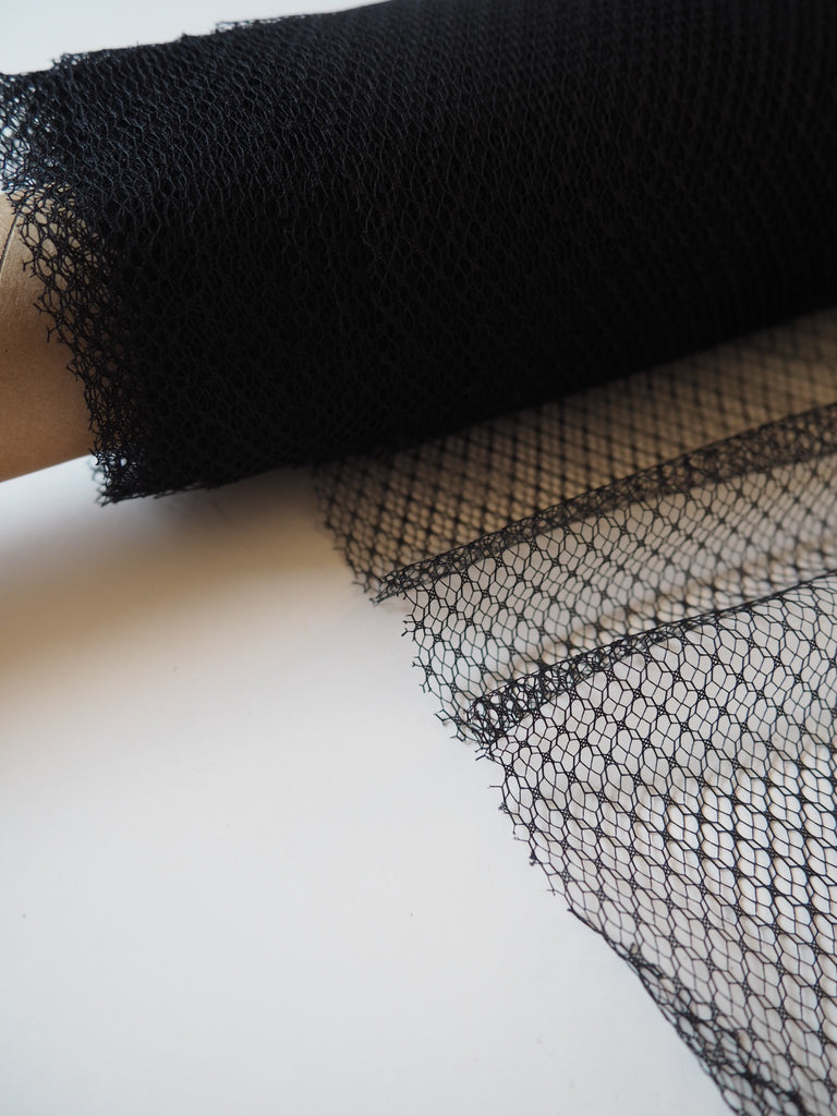 Black Geometric Stretch Tulle