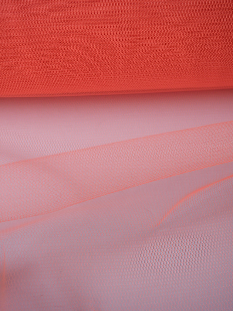 Neon Orange Rigid Stretch Tulle